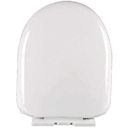 TYXFHSMY Toiletbril, compatibel toiletdeksel met dempend, verstelbaar scharnier, toiletdeksel, extreem duurzaam, V/U-toilet (wit, 42,5 cm x 34,2 cm)