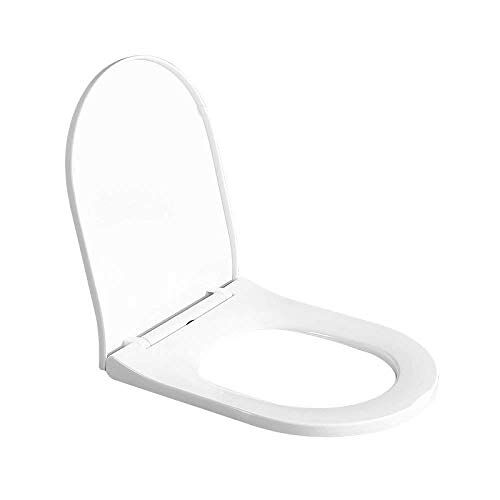 ABWYB Toiletbril Drop Mute Een seconde Demontage Bovenaan Gemonteerd Dikker Ultra Resistent Toiletdeksel voor U/V Toiletdeksel, Wit-43,5 ~ 48,5 * 36,5 cm