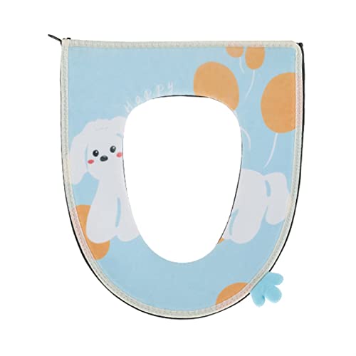 LORIER Wasbaar Toiletzitting Kussen Toiletzitting Kussen Warm Zachte Kussenhoes Home Decor Toiletzitting Kussen Seat Cover Toiletzitting Cover Accessoires wc bril (Size : LIGHT BLUE)