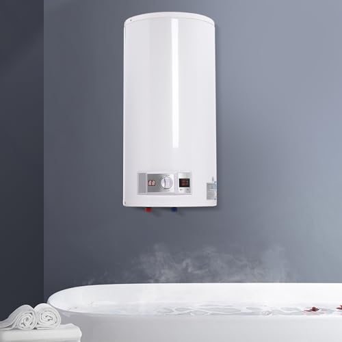 HINOPY Elektrische tank-boiler, 80 l geheugen, 2 kW, 220 V, wandbevestiging, boiler, waterboiler met handdouche en slangen voor keukens, toiletten, woningen, kapsalons, badkamer enz