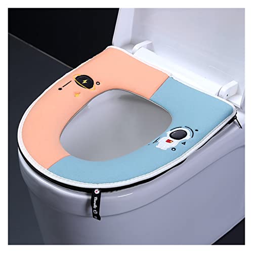 LORIER Huishoudelijke kleur Matching Toiletzitting Spons Toiletzitting Toiletzitting Dikte Toiletzitting wc bril (Size : Planet blue pink)