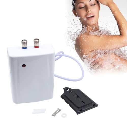 NaMaSyo Elektrische instant doorstroomboiler, 220 V, 3500 W, douche, elektrische boiler, kleine waterboiler, mini, voor keuken, badkamer, wastafel, badkamer, snel opwarmen, vierkant