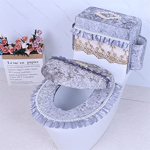 LORIER 3 stks/set Toiletzitting Cover Zachte Toiletzitting Kussen Stofkap for Toilet Tank met opbergtas Toilet Ring Pad Toiletzitting CAS wc bril (Size : Multicolor)