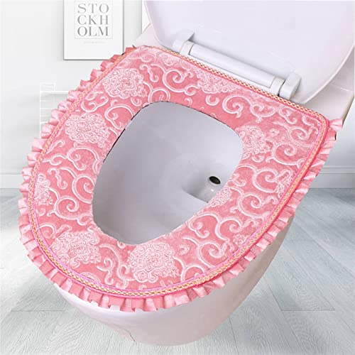 LORIER 3 stks/set Toiletzitting Cover Zachte Toiletzitting Kussen Stofkap for Toilet Tank met opbergtas Toilet Ring Pad Toiletzitting CAS wc bril (Size : Rosso)