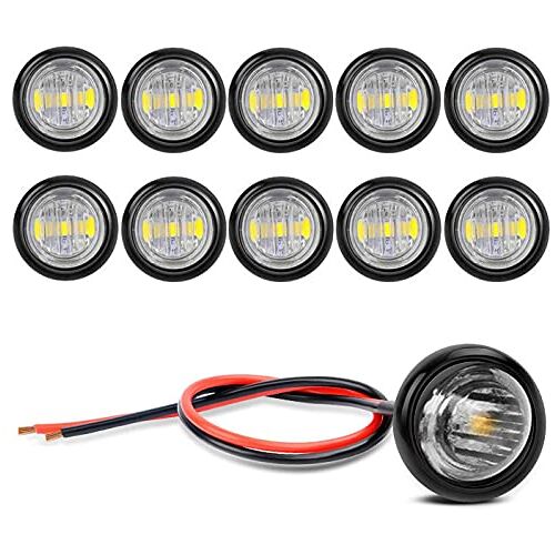 Guuzi 10 Pack Waterdichte LED-Verlichting, LED-Onderwaterverlichting, Utility Led Interieurverlichting Navigatieverlichting 12V(Wit)