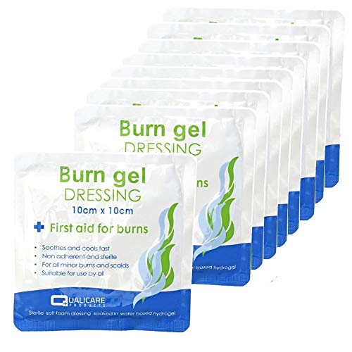 SHB (BOX VAN 10) EHBO Burn Gel Dressing 10cm x 10cm Medium Size Emergency Burncare voor Schelden & Brandwonden