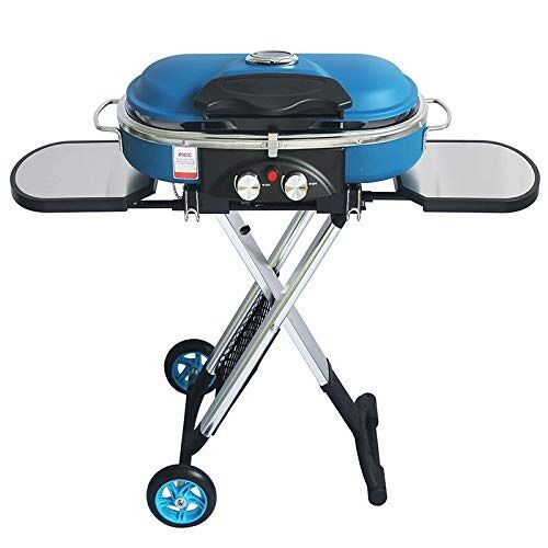 QIByING BBQ Grill Outdoor Integrated Portable Trolley BBQ Grill Outdoor Camping Barbecue Grill Gas Stove Kebab Grill Camping Grill
