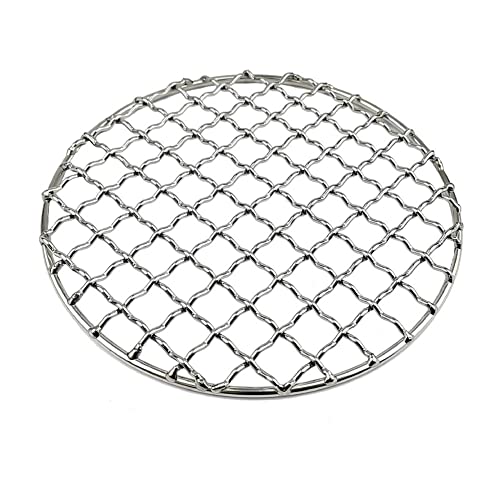 WHDEOY Camping Griller Roestvrijstalen Mesh Grill Grill Bushcraft Grill Camping Rack Voor Vuurkooking Backpacken Campfire Beoordeeld/D/Round
