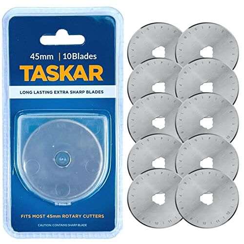 Taskar reservemessen voor rolsnijder, 10 stuks, 45 mm, geschikt voor Olfa