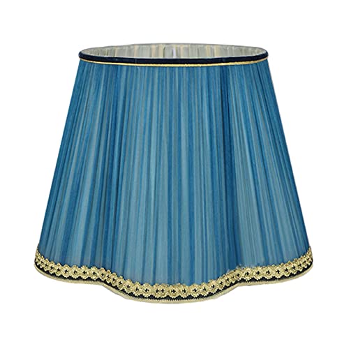 LIANFAFAF Tafellamp, rode staande lampenkap, stoffen kap voor bedlamp, groot, E27-schroef, blauw, 45 cm