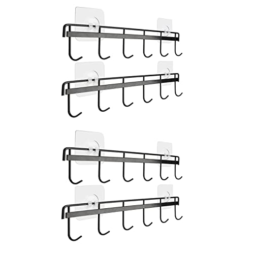 AuntYou 4X Gebruiksvoorwerp Hangers Met Haken Muur Gebruiksvoorwerp Houder Gebruiksvoorwerp Haken Wandmontage Lijm Muur Haken Rack voor Keuken