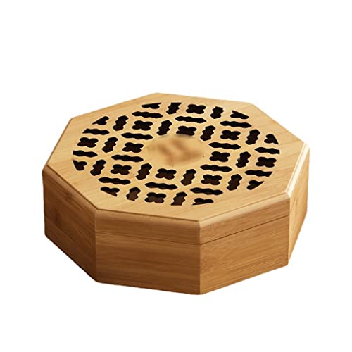 NSIBAN Octagon houten opslagtank Houten opslagtank voor koffiebonen sieraden opbergdoos