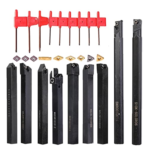 MODEXO Draaibank Afscheid Tool 9Pcs 10Mm Schacht Draaibank Boring Bar Draaien Tool Houder Set Met Carbide Inserts Draaibank Draaibank Draaien Tool Set