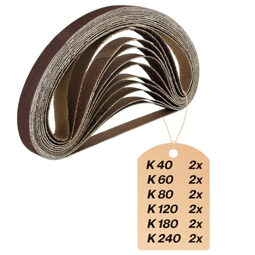 S&S-Shop 96 stuks weefselschuurbanden – 13 x 451 mm – korrel elk 16 x korrel 40, korrel 60, korrel 80, korrel 120, korrel 180, korrel 240, schuurbanden/schuurpapier/weefselschuurbanden