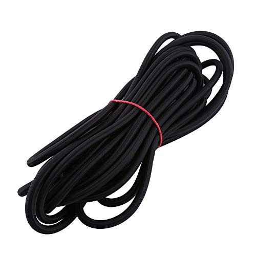 Hztyyier Zwart/wit 5M / 10M elastische bungee koord nylon koorden kajak stretch string touw vastsjorren trailer riem (10mm * 10m-zwart)