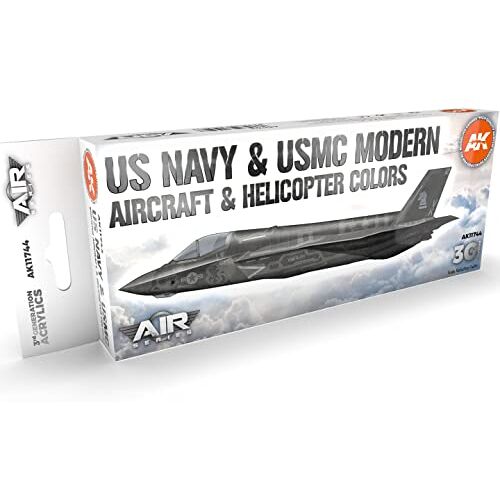 AK-Interactive AK Acrylics 3Gen Vliegtuigset AK11744 US Navy & USMC Moderne Vliegtuigen & Helikopter Set 3G (8x17ml)