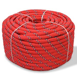 vidaXL Boottouw polypropyleen 14mm 50m rood PP touw gevlochten lijn