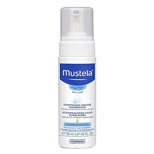 Mustela bébé schuimshampoo voor zuigelingen tegen melkkorf (1 x 150 ml)