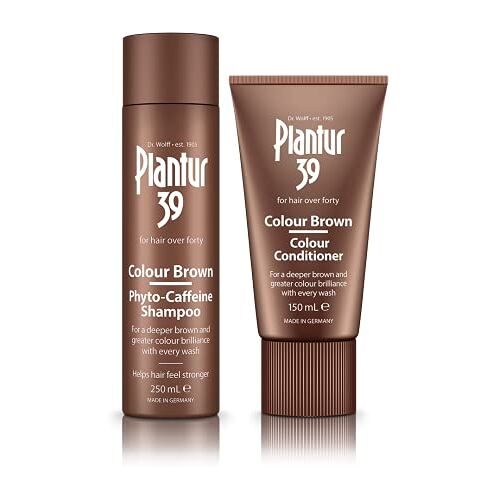 Plantur 39 Color Brown Phyto-cafeïne-shampoo 1 x 250 ml kleurspoeling 1 x 150 ml voor bruin haar verbergt grijze en lichte haaraanzet