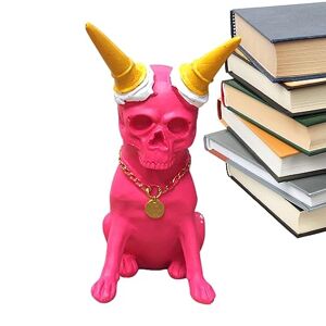 Generic Skeleton Hond Decoratie Hars Dierlijke Schedel Desktop Standbeeld Draagbare horrorbeeldjes voor verzamelingssouvenir, raar huisornament voor vakantiegeschenk