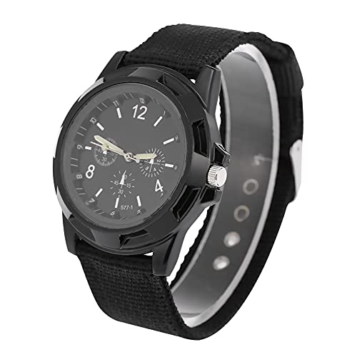 YUYTE Herenhorloges Militaire Horloges voor Heren Militair Legerhorloge Analoge Polshorloges voor Heren Datumweergave Tactische Veldsporten Minimalistische Horloges(zwart)