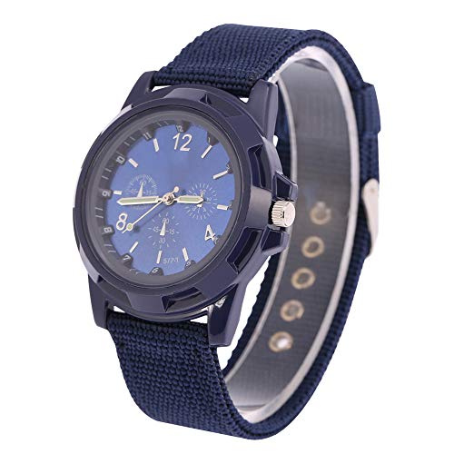 YUYTE Herenhorloges Militaire Horloges voor Heren Militair Legerhorloge Analoge Polshorloges voor Heren Datumweergave Tactische Veldsporten Minimalistische Horloges(Blauw)