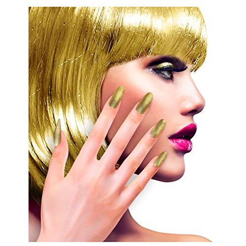 Horror-Shop Glitter Vingernagels Goud 12 St.