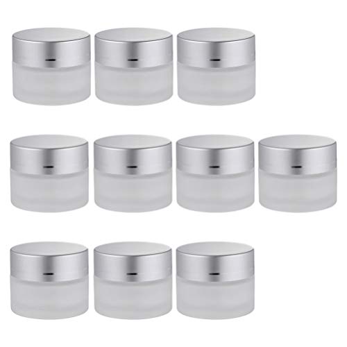 LALAFINA 10 Stuks Crème Fles Containers Voor Lippenbalsem Reis Lotion Bulk Kleine Containers Lege Glazen Cosmetische Potten Glazen Crèmepotten Crème Container Klein Potje Reizen Met Deksel