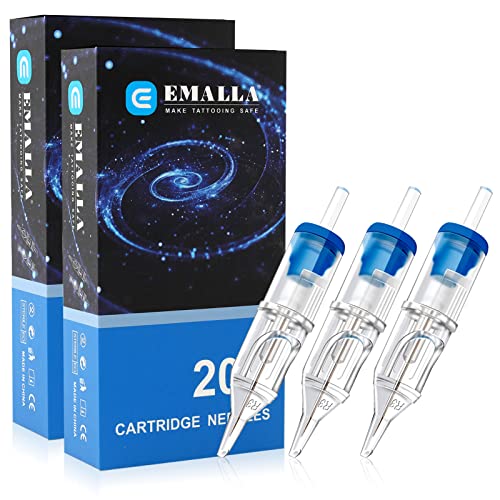 Emalla Tattoo Cartridges Naalden RS –  40 stuks Tattoo Cartridges cartridge Round Shader 1203RS 1205RS 1207RS 1209RS voor cartridges pennen & handgrepen