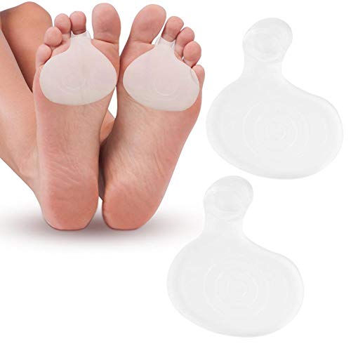 Salmue 2 stuks Voetkussentjes, Middenvoet Gelkussentjes, Middenvoetkussentjes Unisex Zachte siliconengel Voetkussentjes Voorvoet Pijnstilling Schokabsorptie Inlegzolen Kussens Ball Pads Boogpijn (S （34 39）)