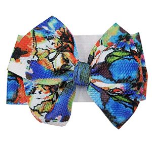 MianYaLi Babies Are Toddler Baby Girls Printed Headband Bowknot Elastic Hair Band For Infant Big Bows Baby Girl (D, One Size)