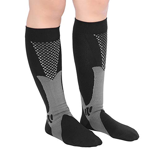 Nunafey Ademende compressiekousen, compressiekousen voor heren, compressiekousen voor dames(L/XL-black, L/XL)