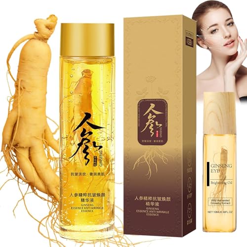 ENTENTE Ginseng Eye Oil Roller, Ginseng Extract Liquid for Face, Anti-ageing Ginseng Peptide Anti-Wrinkle Ginseng Serum, Ginseng Anti-Aging Essence Water, Gold Ginseng Essential Oil for Skin (1PCS)