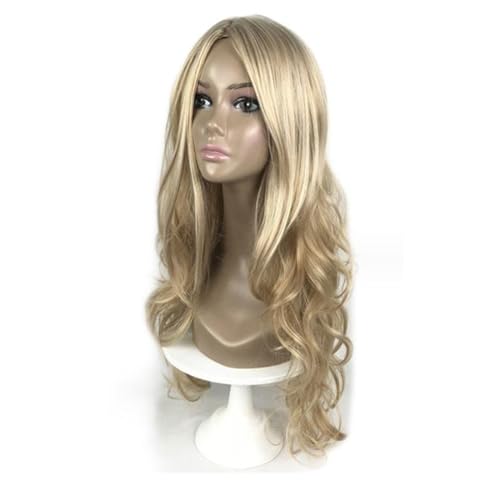 XHLYSM ademend 65 cm/25''Blonde Lange Gelaagde met Hoogtepunt pruik Synthetisch Haar Vezel Hoogtepunt Pruiken for Vrouwen Synthetisch Haar Pruik mode