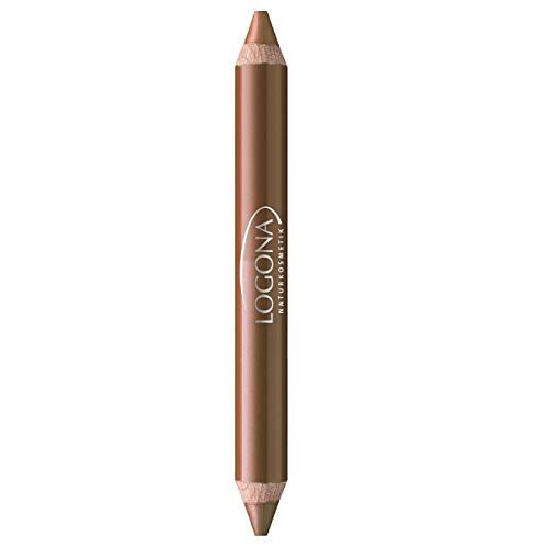 LOGONA Naturkosmetik Double Lip Pencil No. 06 Nut, Natural make-up, lippenstift, afgestemde kleurnuances, met anti-aging complex, biologische extracten, 4,67 g
