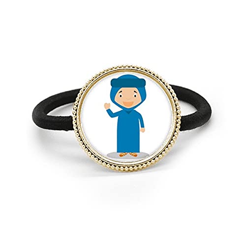 Bestchong Smile Blue Algerije Cartoon Zilver Metalen Haarband en Elastische Hoofdtooi