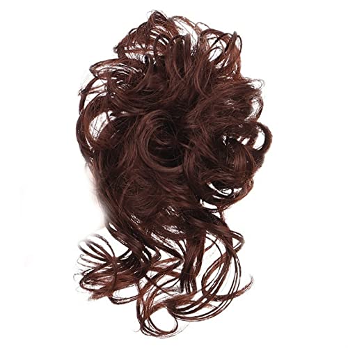 Generic Haarbroodjes Krullend Golf Haarbroodje Scrunchie voor vrouwen Messy Bun Haarstuk Warrig Opgestoken haarbroodjes Verlenging Elastic Hair Band Haarbroodje Haarstuk (Color : 0021)