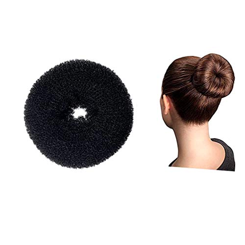 CLOTHOBEAUTY JIAHAO 1 Stks Extra Grote Size Haarbroodje Donut Maker, Ring Stijl Broodje, Vrouwen Chignon Donut Broodjes Donut Shaper Haar Broodje maker (voor Dik en Lang Haar) 5.5 inch, (X-Black)