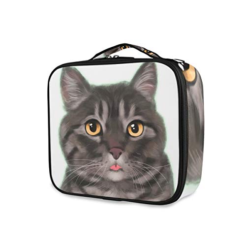 MONTOJ Grijze Tabby kat toiletartikelen Organizer make-up zakje