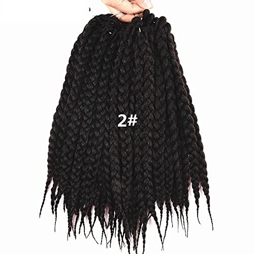Msuidie 12 18 22 Crochet Vlecht synthetisch kapsel Zwart Bourgondië Bruin Dames Box Vlecht Haak Haar-# 2_18 inch_1 stuk / partij