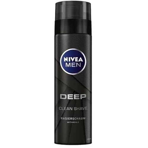 Nivea Men Deep Control scheerschuim (200 ml), scheerschuim voor een aangename scheerbeurt, scheerschuim voor heren met Black Carbon