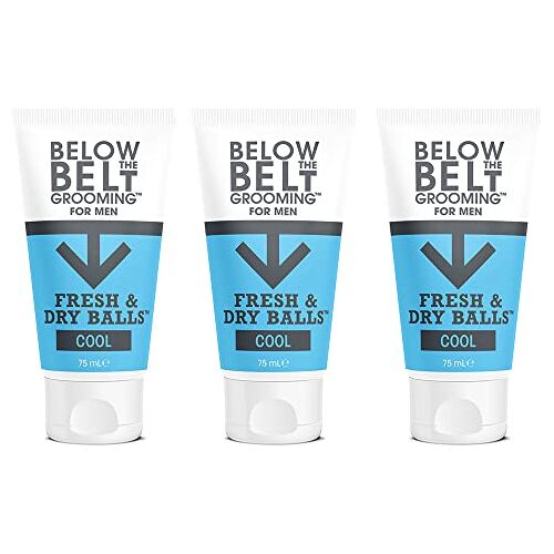 Below The Belt Grooming Fresh & Dry Balls Intieme deodorant voor mannen Beschermt tegen zweet, geur en schaafwonden Koele muntgeur 3 x 75 ml