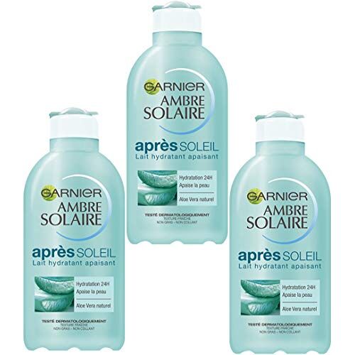 GARNIER Ambre Solaire Kalmerende en kalmerende Aftersun verrijkt met Aloë Vera, Set van 3 (3 x 200 ml)