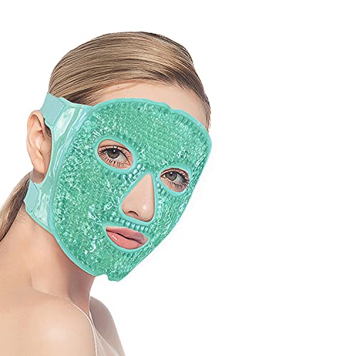 CAM2 Koelmasker, oogmasker, verkoelend, gel gezichtsmasker, herbruikbaar gelparel-oogmasker voor gezwollen ogen, wallen (groen)