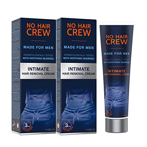 NO HAIR CREW 2 X  Premium Ontharingscrème Voor Mannen Zachte Ontharing Voor de Intieme Delen (2 x 100 ml)