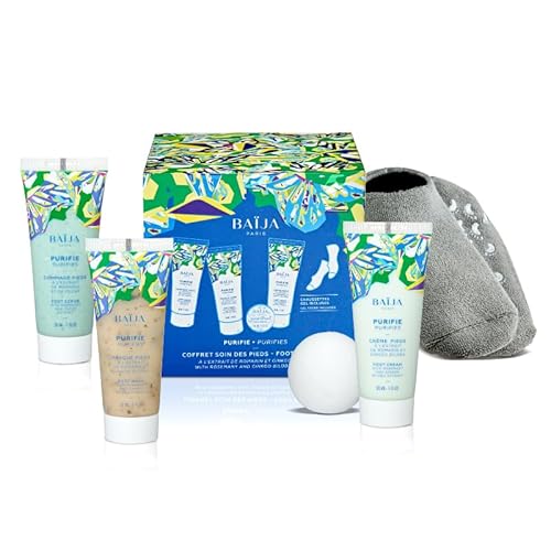 Baïja Reinigende voetset – 1 peeling 30 ml + 1 masker 30 ml + 1 reinigingscrème + 1 paar sokken + 1 badbom