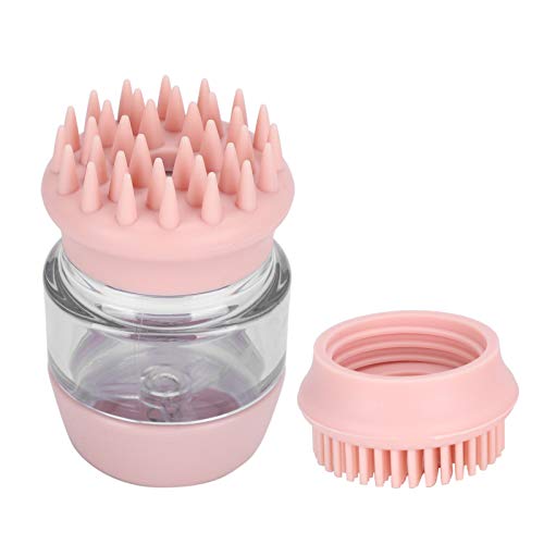 Asixxsix Huisdiermassageborstel, massageborstelkop douchekam, veilig en duurzaam doseerontwerp Zacht rubbermateriaal voor kattenhond(Pink)