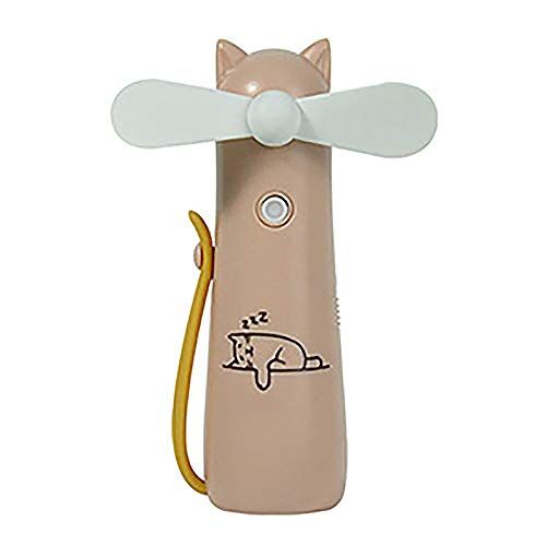 TOMYEER Mobiele bevochtigingsventilator, luchtbevochtigerventilator USB oplaadbaar met opties voor 3 snelheden, draagbaar koord, mini-ventilator voor waterverneveling, roze