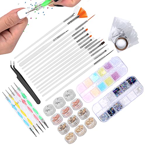 01 Nail Art Decoratie Kit, Nail Art Set Tin Folie Papier Manicure Tool voor Huishouden Huishouden voor Nail Art Beauty Salon