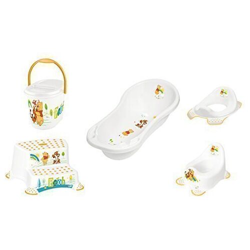 Disney Set van 5 Z Winnie Poeh White: Badkuip XXL + wc-bevestiging + potje + kruk in twee fasen + luierbak